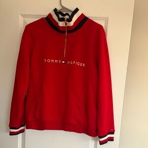 Tommy Hilfiger Red Zip Up Sweater